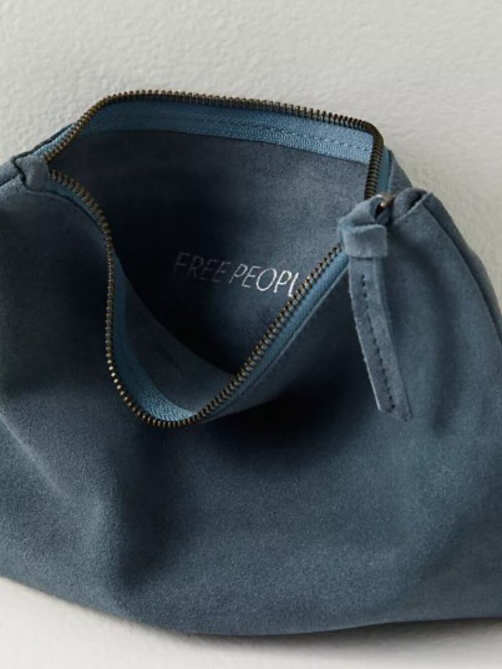 Free People suede leather zip pouch